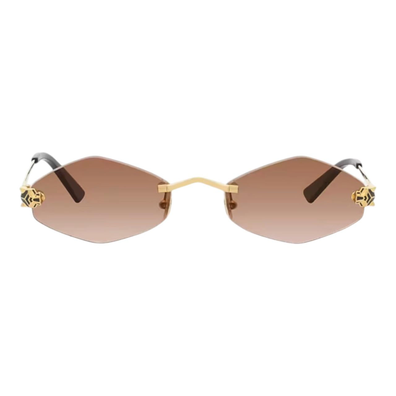 Panthére De Cartier Sunglasses Gold & Brown CT0433S-002