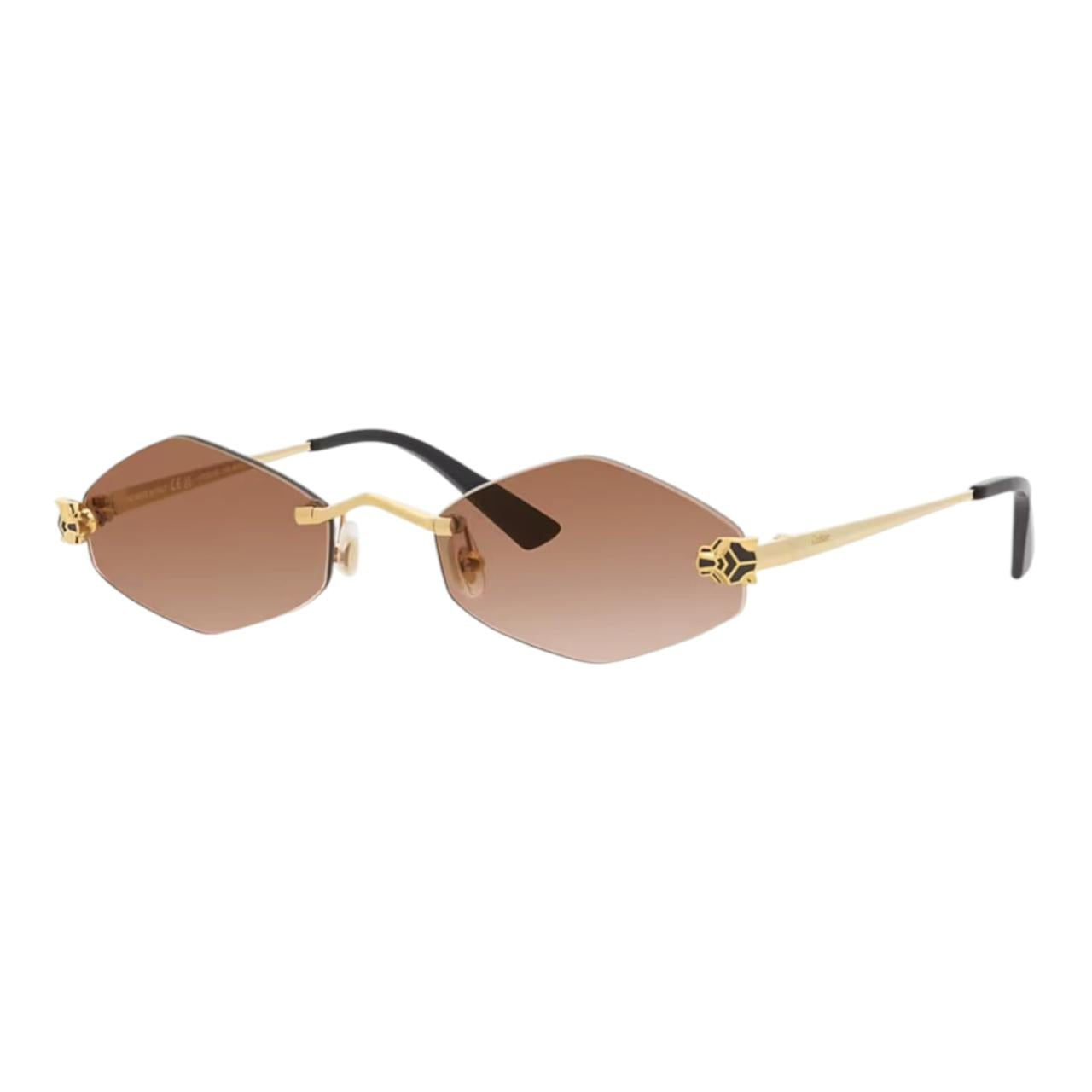 Panthére De Cartier Sunglasses Gold & Brown CT0433S-002