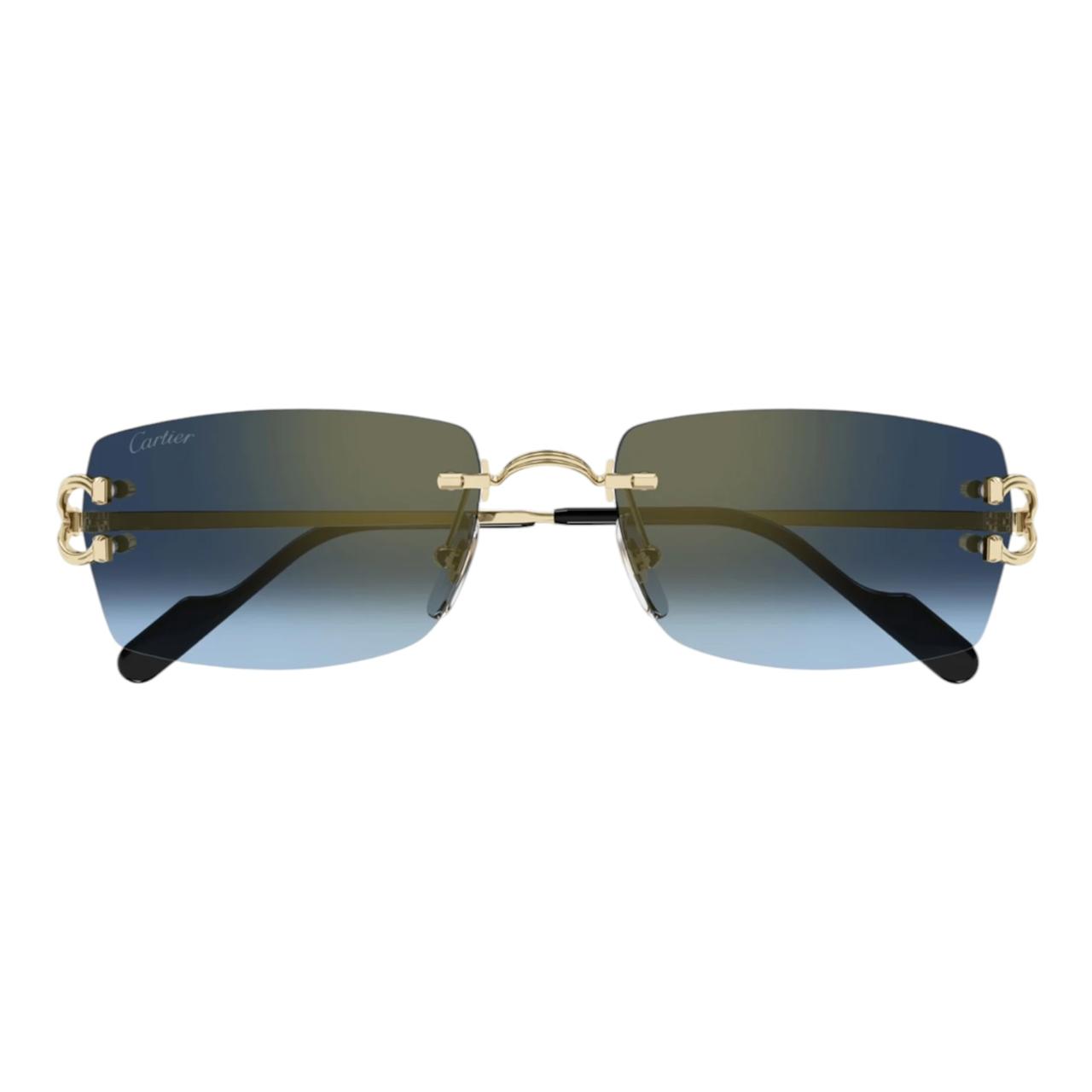 Cartier Signature C Sunglasses Blue & Gold CT0550S-002