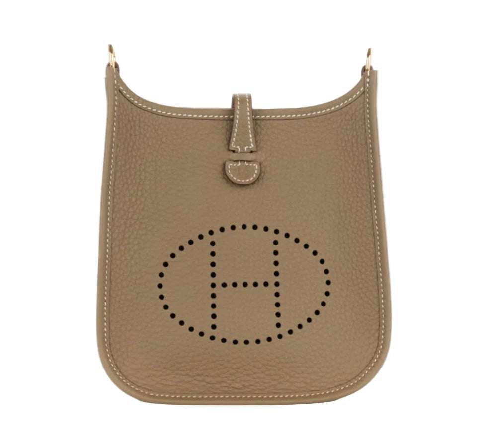 Hermes Mini Evelyn Etoupe Clemence Gold Hardware