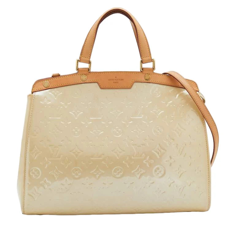 Louis Vuitton Blanc Corail Monogram Vernis Brea GM Bag
